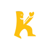 Yellow KULA K icon holding heart, indicating, joy, connection and kindness