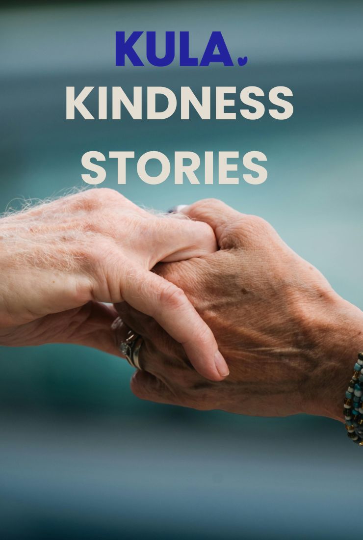 gesture of support and connection between two people KULA kindness campaign mobile version