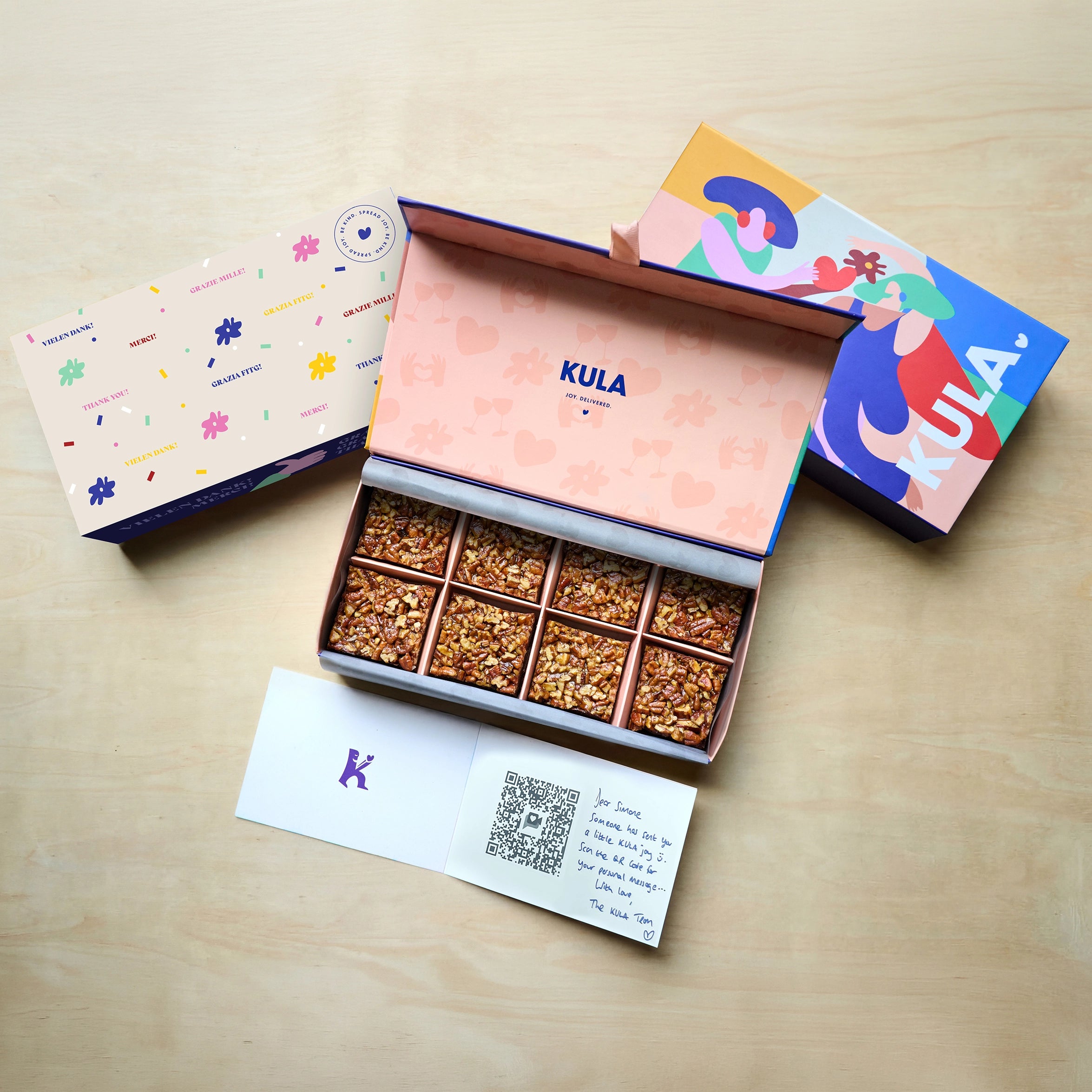 Coffret de brownies au caramel salé « Merci »