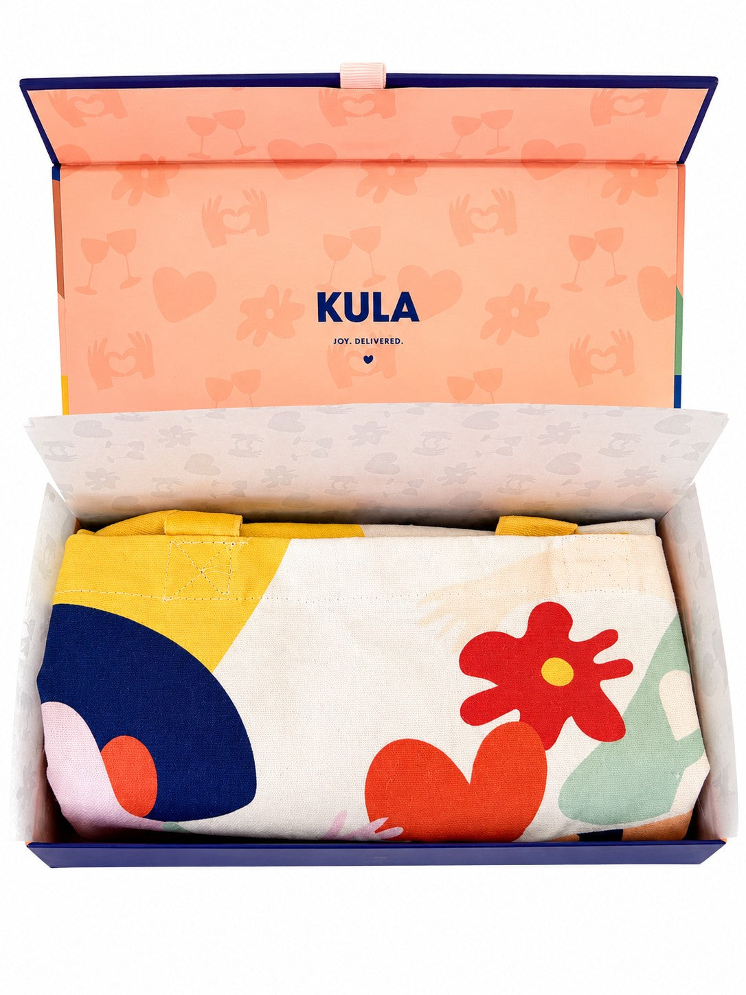 Open KULA gift box with tote bag inside