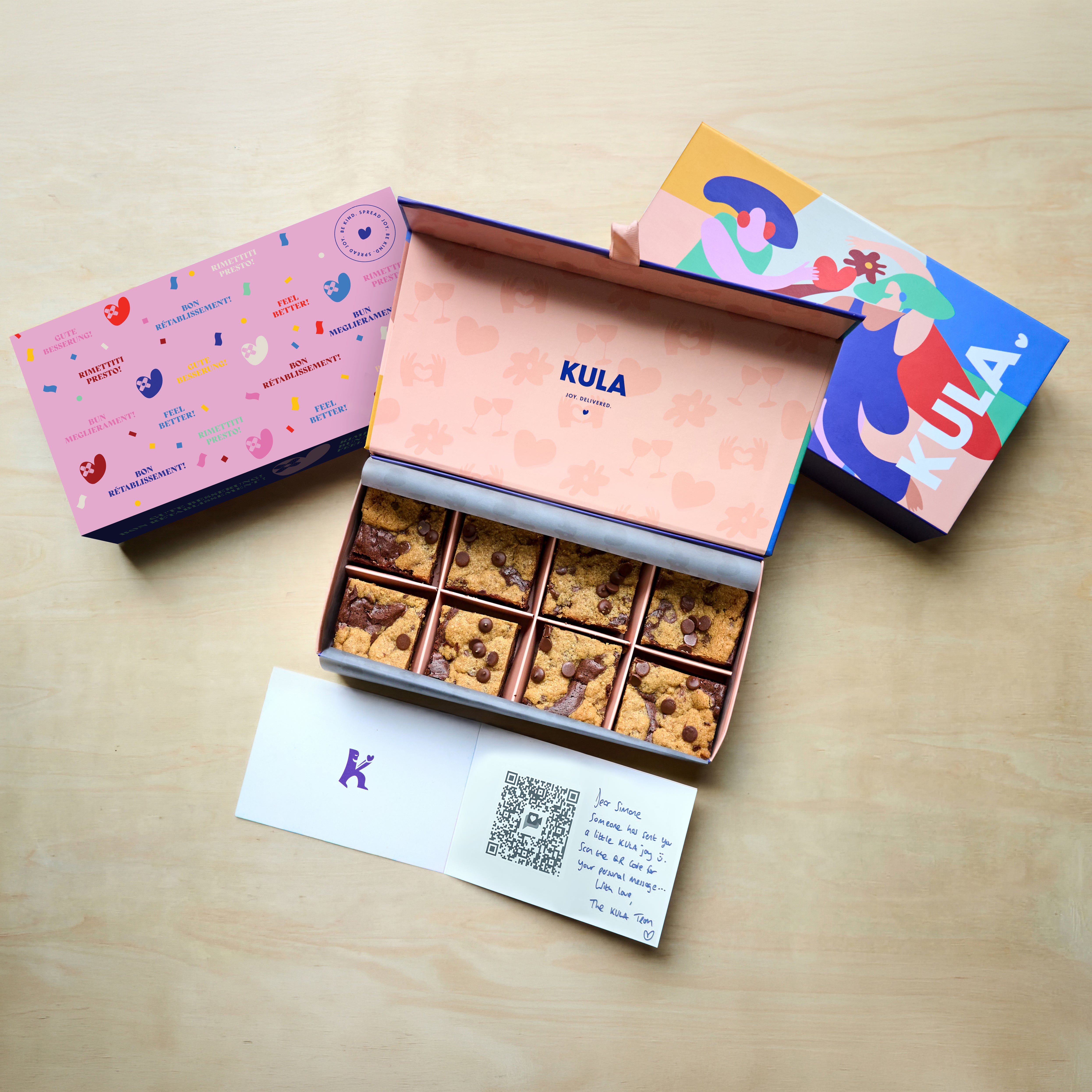 Coffret de brownies « Bon rétablissement »